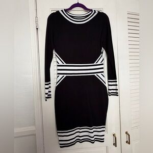 H&M Black and White Striped Dress